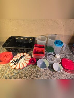 Large lot of Kitchen Containers Plastic Kitchen Storage Various Brands